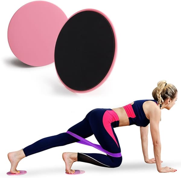 (Rosa) 2 stk Pilates-tilbehør Fitnessudstyr Core Sliders