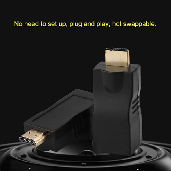 HDMI til RJ45-omformer, 30M enkel tapsfri kabelforlenger, 4k*2k