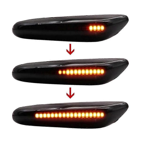 For 328i E90 E91 E92 E93 E46 E60 Røykfargede LED Sidemarkeringslys Sekvensiell Blinklys X2