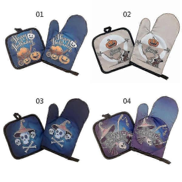 Halloween Durable Gloves with Hanging Loop Heat Resistant to Protect Hands Gift-FY-