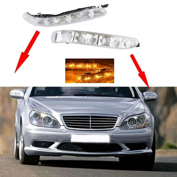 Sidebakspeil Blinklys for W220 W215 S-Klasse Cl500 S500 S600 2003-2006