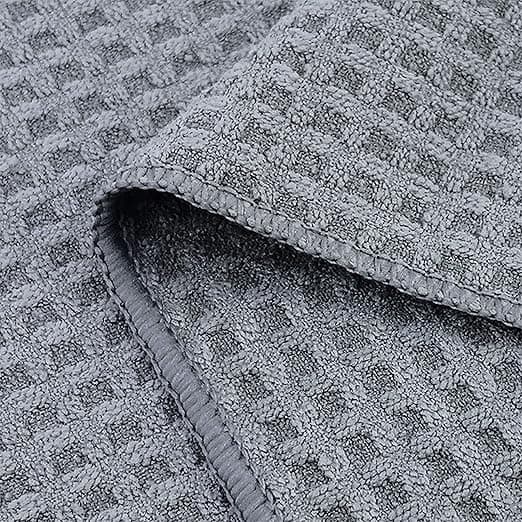 (Grå 30x30 cm) 8 Ultra Premium Mikrofiber Köksdukar - Hand/Disk - Våffelväv