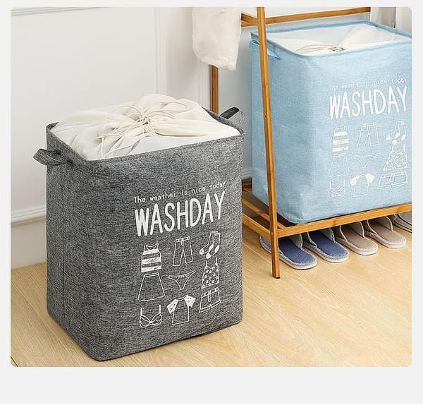 Large Laundry Hamper, Quilt, Clothes, Toys and Sundries Storage Bag, Dustproof Drawstring Opening, Foldable Pink Pink