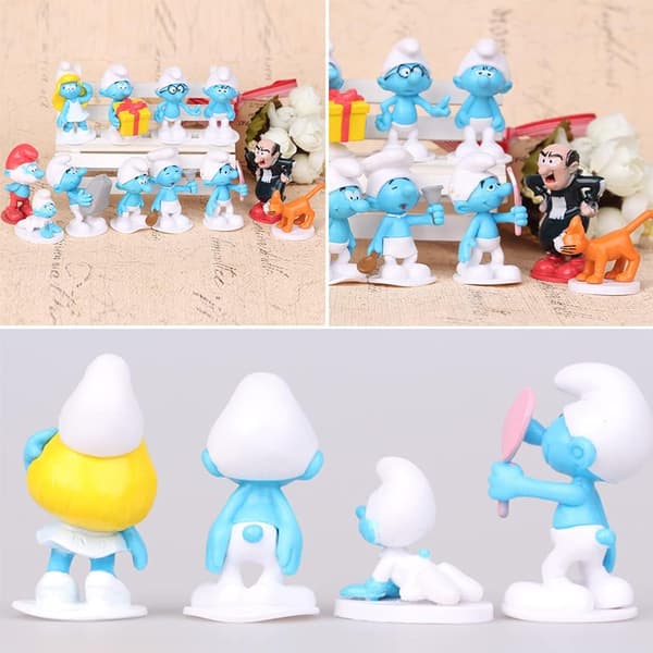 Smurfene Figurer, 12-dels Smurfene Mini Figursett, Bursdagsdekorasjon-FY