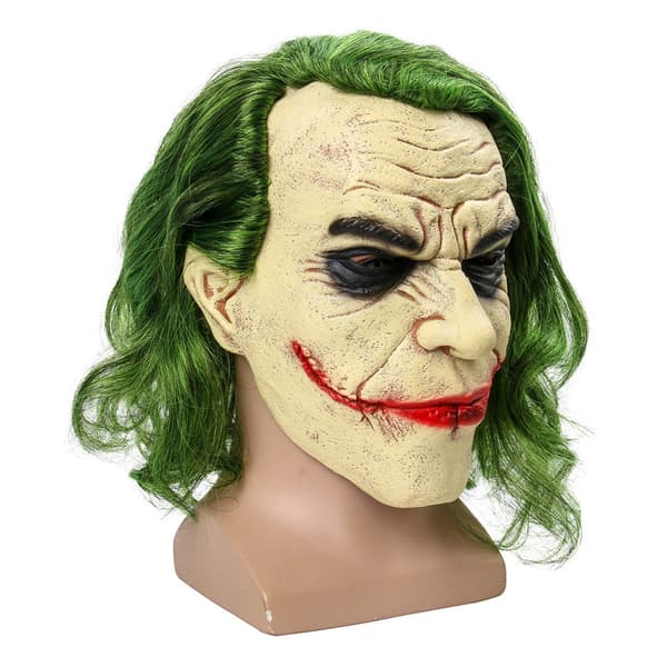 The Dark Knight Batman Joker Latex Maske Hodeplagg COS