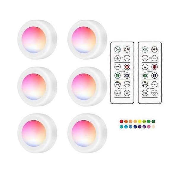 LED-spotlightpakke - 6 elegante spotlights med 2 praktiske fjernkontroller
