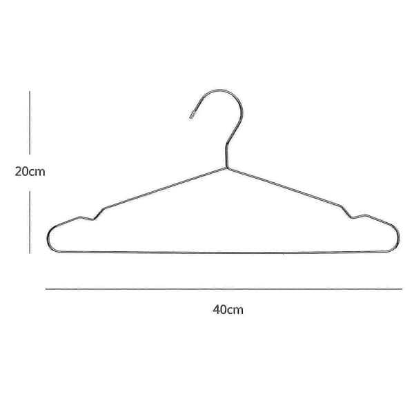 Stainless Steel Hangers, Heavy Duty, Notched Design, Space Saving 40 cm 20-Pack