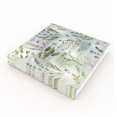 Servietter Urter 33x33cm multifärg multicolor