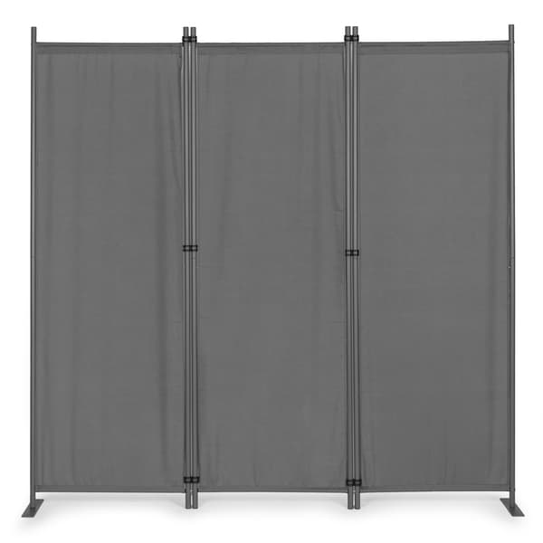 Sammenleggbar 3-panels Hage- og Romdeler 167x164 cm Grå MultiGarden
