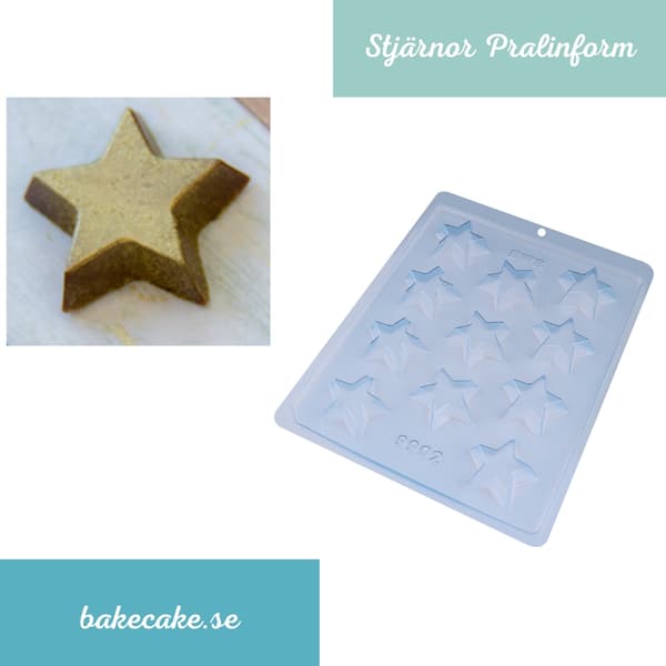 Pralineform Stjerner Chokoladeform - BWB 9902 Transparent transparent