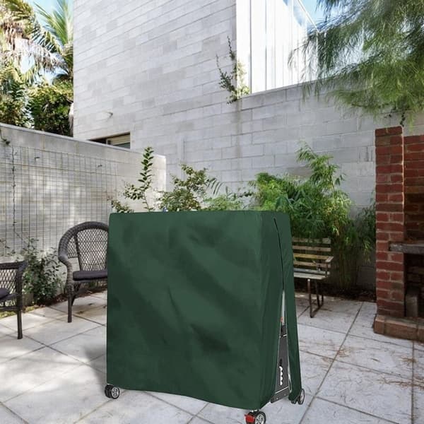 Waterproof Windproof UV-Resistant Oxford Fabric Table Tennis Table Cover with Zipper Adjustable Cord