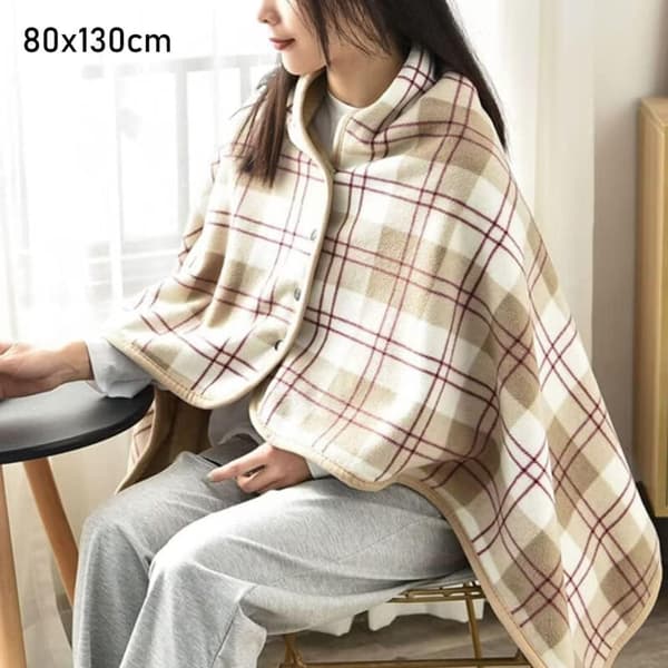 Varm Vinterponcho til Kvinder Tyk Ternede Skulderekappe Blød Kashmir Tæppe Poncho Unisex