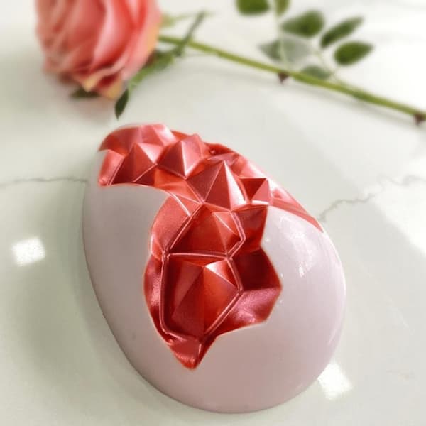 Praline Mold Egg Geometric Chocolate Mold - BWB 10134 - 3 Part Mold Transparent transparent
