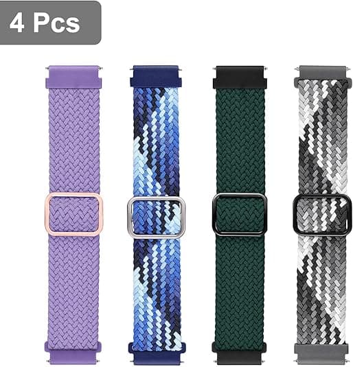 0,78 tommer flettede nylon elastiske remme til Samsung Galaxy Watch 4/5/6/Active2 40 tommer, 44 tommer