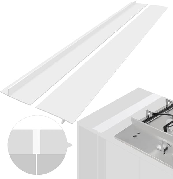 Stove gap filler keeps clean between stove and cabinet 61.5 cm 2-pack White White 191