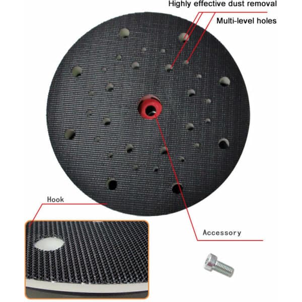 150 mm (6 inch) 17-hole sanding pad compatible with Bos-ch Festool