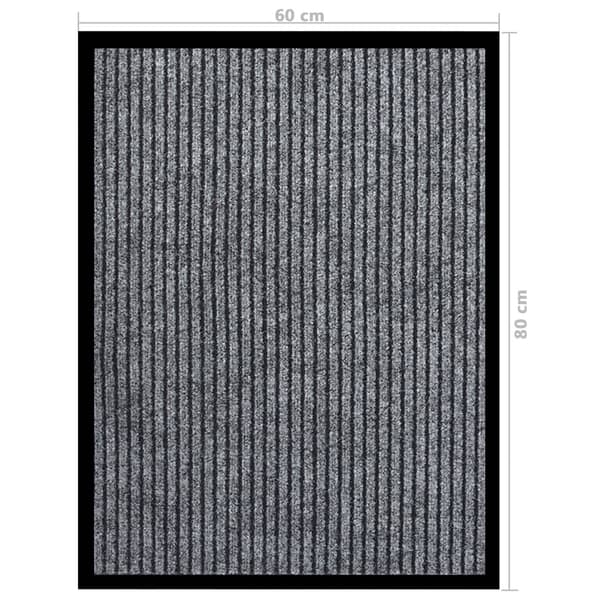 vidaXL Harmaaraidallinen ovimatto 60x80 cm grå gray