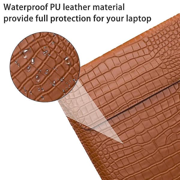 Faux Leather Crocodile Pattern Flap Case, 13-inch Laptop Sleeve with Stand, Laptop Protective Case - Yvan Brown 13 Brown 13 Brown brown
