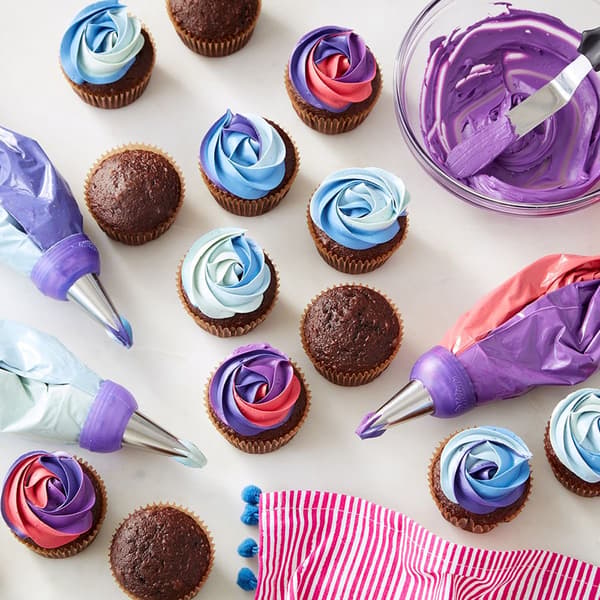 Wilton ColorSwirl Tri-Color Large Coupler Blå Silver, Violett blue