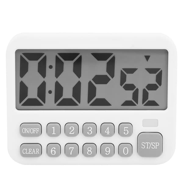 Nedtællingstimer med Hukommelsesfunktion, Digital Køkkentimer til Bagning og Undervisning, Stor LCD-skærm med Brugervenlige Kontroller, Justerbar