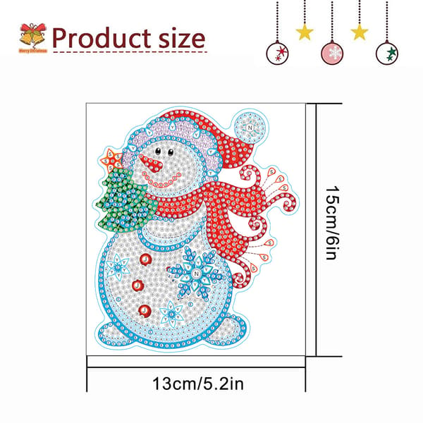 DIY Diamantmaling Dekal Veggdekal Jul Snømann