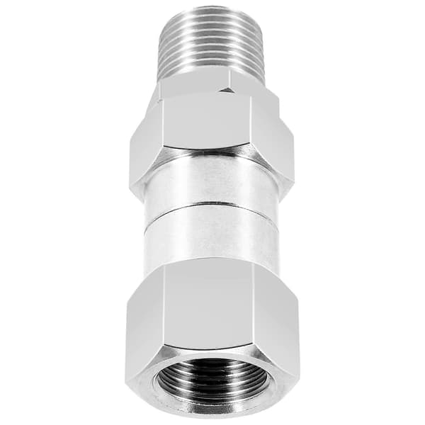 Høytrykksvasker svivel, 3/8 tommer NPT utvendig gjenge, 4500 PSI, for høytrykksvasker (rustfritt stål) sølv silver