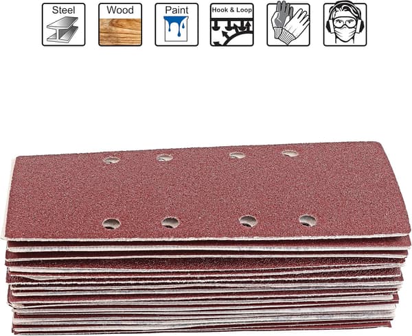 Slibepapir til slibning, 93 mm x 230 mm. Sæt med 35 ark