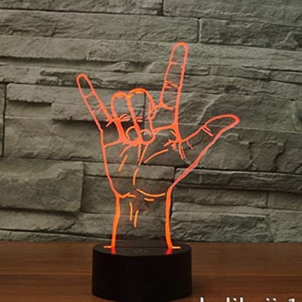 3D Jeg elsker dig tegnsprog natlampe touch bord skrivebord optisk illusion lamper 7 farver Ch