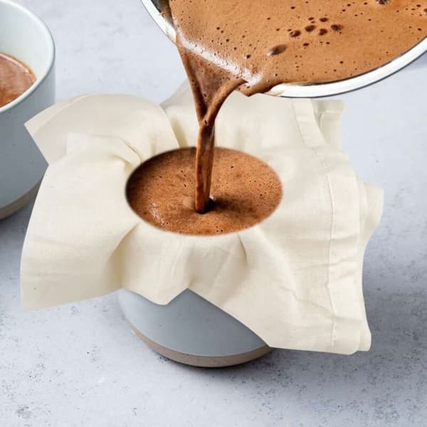 6-pack bomullsostdukar (50x50 cm, 100-gradig) - För hemgjord ost, fruktjuice, pudding