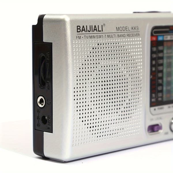 Portable Radio Am Fm Sw1-7, With Speaker, Headphone Input, Powered By 2 Aa Batteries Black