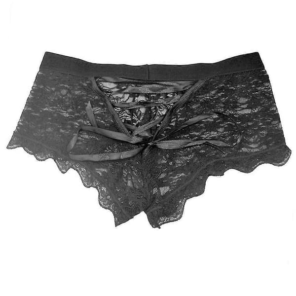 Lace Transparent Mesh Low Waist Men's Briefs Boyshort