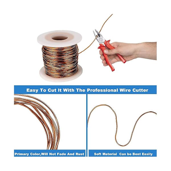 99,9% Soft Copper Wire, 16 Gauge/ 1.3 mm Diameter, 127 Feet / 39 m, 1 Pound Spool
