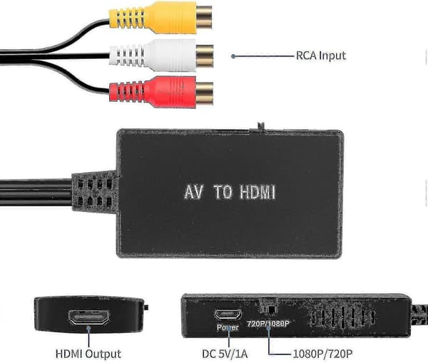 RCA til HDMI-konverteradapter til 1080P Video[JUN]