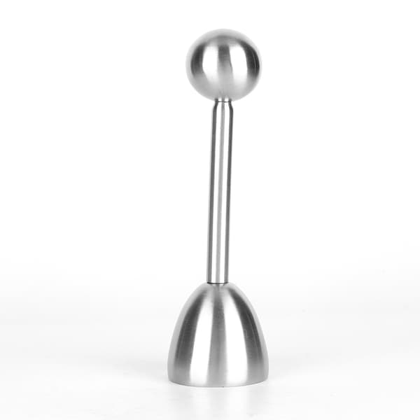 Stainless Steel Egg Slicer with Egg Shell Opener, Spring-Loaded Egg Cup Holder, and Spoon