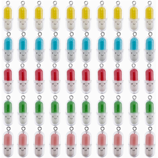 24PCS Jordgubbsberlocker i harts 24PCS Capsule