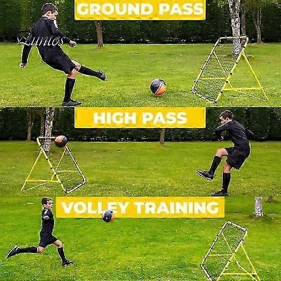Fodbold rebounder net med 20 elastiske reb Kickback Fodbold træningsnet Mål Rebounder net Begynder træningshjælp sort musta
