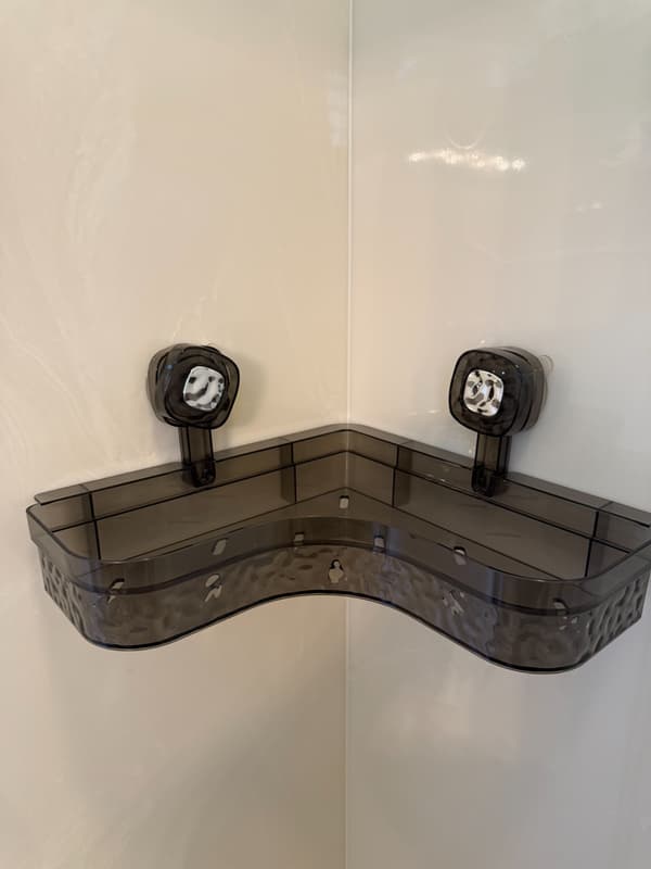 Corner Shower Caddy Clear - Storage Shelf with Suction Cup, Bathtub Shelf