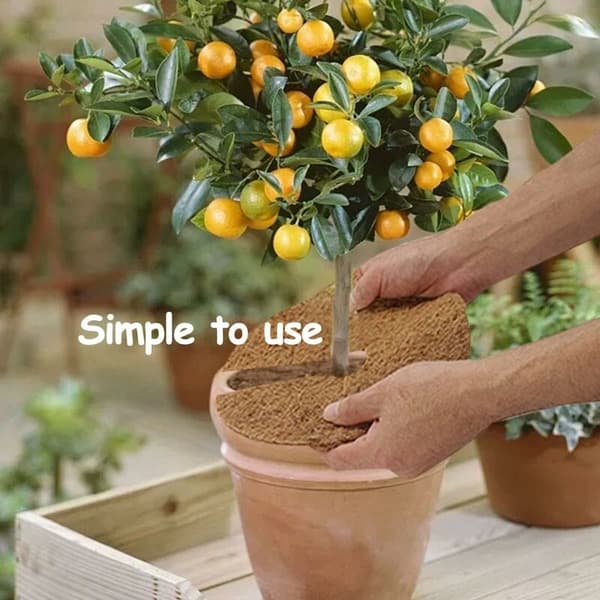 Dækplader, vinterbeskyttelse til potteplanter, plantebeskyttelsesmåtte, bionedbrydelig kokosmåtte til havearbejde, 20 cm