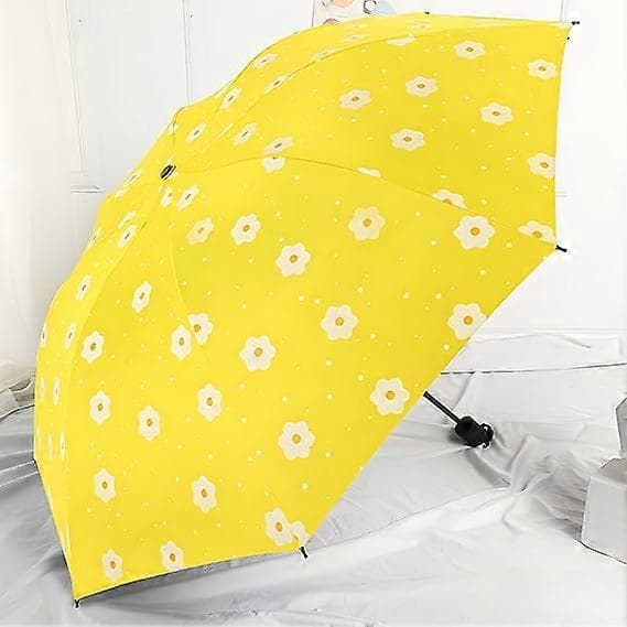 Mini Umbrella, Fully Automatic Compact Umbrella, Small Umbrella with Watercolor Pattern, UV Protection Travel Umbrella