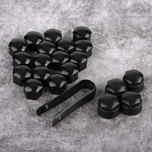 20 st 17 mm Högkvalitativa Hjulmutterskydd (4 st Låsmutterlock + 16 st Vanliga)