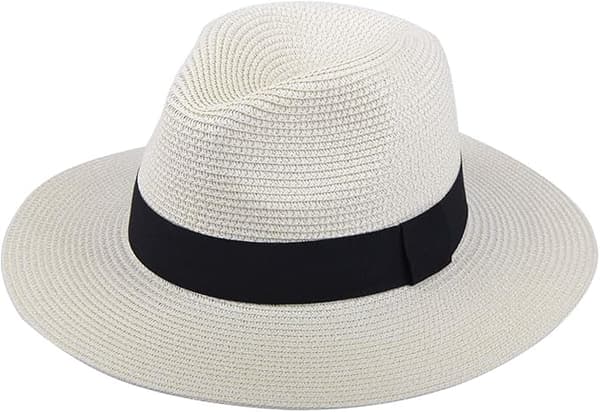 Dame Herre 58-60cm Halm Panama Hat Sommer Bred Skygge Solhat Anti-UV til Strand Rejse Solhat