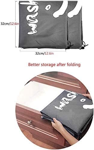 Tvättväska Extra Stor 100L, Vikbar Förvaringsväska med Dragskostängning, Nylon Tvättväskor Mörkgrå Dark Grey