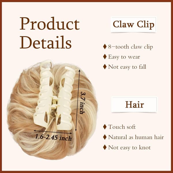 Hårklemme i krøllet bølget hår Scrunchie Fake Chignons Claw C