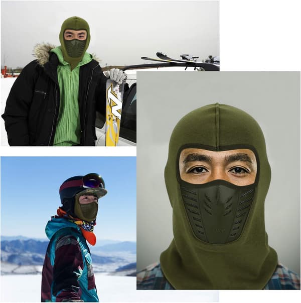 Multifunktionell ansiktsmask med fleece-halsduk