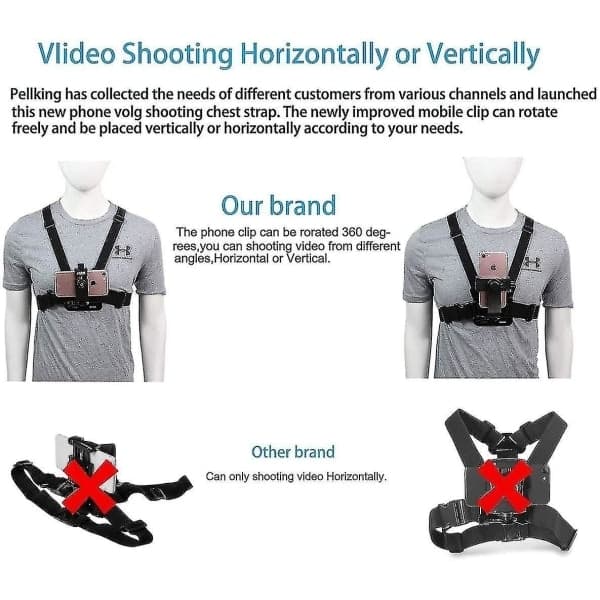 Yleismallinen matkapuhelinpidike toimintakameralle Pov Gopro Samsung Iphone -pidike ja -jalusta null none-WELLNGS