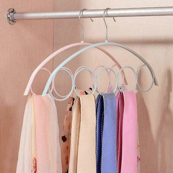 3 stk Multi-skjerf Henger Display Hengende Skjerf Slips Belter Organiser 5-ring Kroker