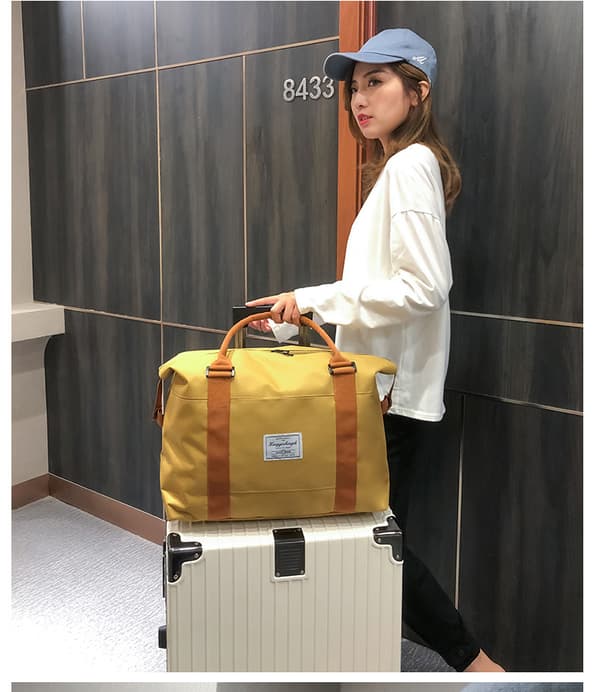 Fitness rejsetaske, duffelbag til korte ture, gul