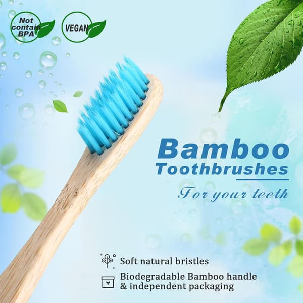 120 st 6,9 tums bambu resetandborstar för resor, färger