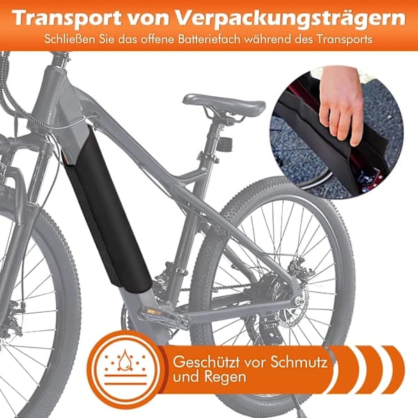 {xj}Beskyttende batteridæksel til elcykel, batteridæksel til 30-36 cm