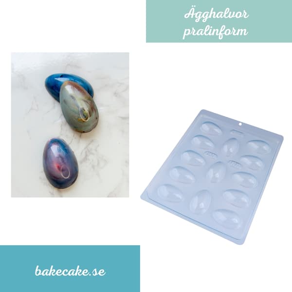Pralinform Egghalvdeler 20g Sjokoladeform - BWB 68 Transparent transparent